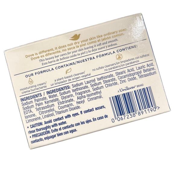 Dove Original Bar Soap Beauty Bar With 1/4 Moisturizing Cream 4.75 Oz NEW x 6 - Picture 3 of 5